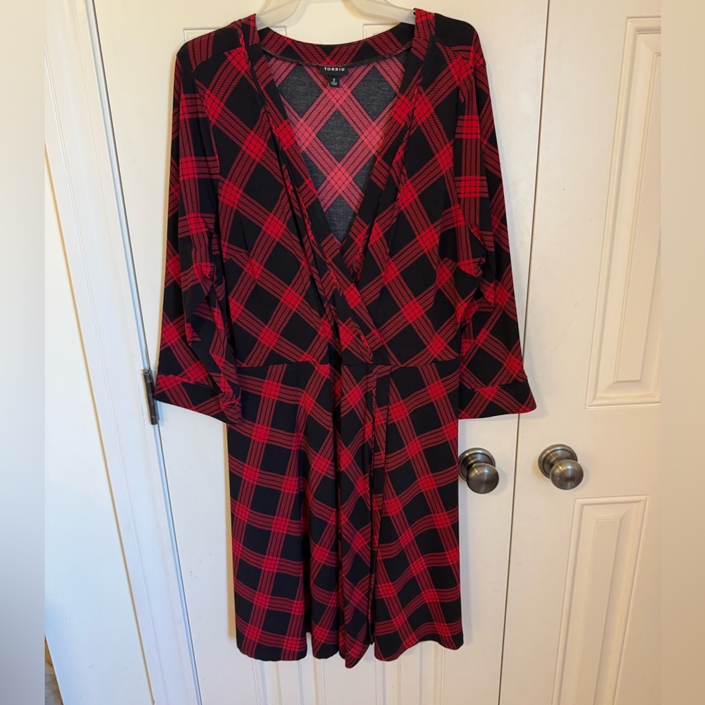 Torrid Plaid Wrap Dress